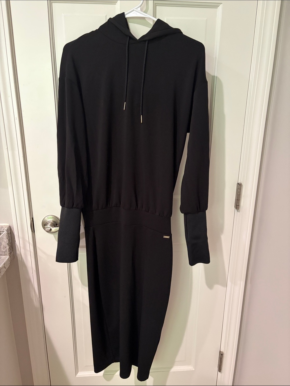 Armani Exchange Black Sweatshirt midi dress
